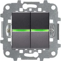 Выключатель 2-клав. + подс. антрацит ABB Zenit 2CLA210100N1801x2|2CLA219100N1001x2|2CLA227190N1001