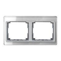 Рамка 2-пост горизонт. серебро Jung SL500 SL5820SI