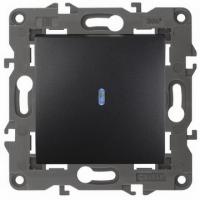 Выключатель 1-клав. с подсветкой антрацит ЭРА Элеганс 14-1102-05
