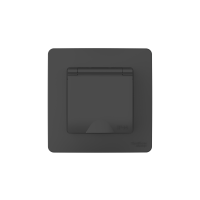 Розетка Systeme Electric Blanca С/У IP44 с заземлением со шторками, с крышкой, 16А, 250В, АНТРАЦИТ BLNRS441116