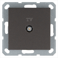Розетка TV Φ9.5mm проходная с накладкой, цвет Мокко Jasmart G6002Z