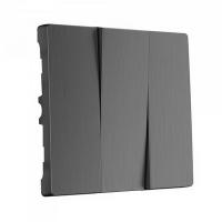 Выключатель 3-клав графит рифленый Werkel W1130001 + W1139004