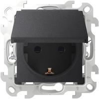 Розетка с крышкой и шторками IP44 монтаж Push&Go 16А 2420448-038 Simon 24