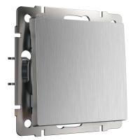 Выключатель одноклавишный cеребряный рифленый Werkel Встраиваемые механизмы серебряный рифленый W1110009