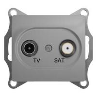 Розетка TV SAT проходная 4dB цв. алюминий Schneider Electric Glossa GSL000398