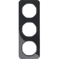 Рамка 3 местная черный глянцевый 10132145 Berker R1