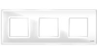 Стеклянная рамка горизонтальная 3 поста CGSS цв. белый GL-P103-WC