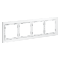 Рамка стеклянная на 4 поста Voltum S70 стекло/пластик белая матовая (VLS110402)