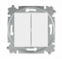 Проходной 2-клав. ABB Levit белый - ледяной 2CHH595245A6001