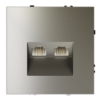 Розетка компьютерная двойная RJ45+RJ45 кат.6 Voltum S70 шелк Soft touch пластик (VLS060204)