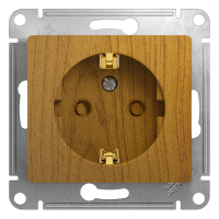 Розетка с заземлением со шторками 16А Systeme Electric Glossa, дерево дуб GSL000545