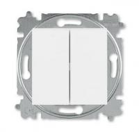 Выключатель 2-клав. ABB Levit белый 2CHH590545A6003