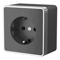 Розетка с заземлением Gallant графит рифленый Werkel Накладные механизмы Gallant графит рифленый W5071004