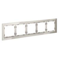 Рамка стеклянная на 5 постов Voltum S70 стекло/пластик кашемир глянцевая (VLS110503)