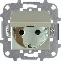 Розетка 220v с крышкой и шторками шампань ABB Zenit 2CLA228810N1901|2CLA227190N1001