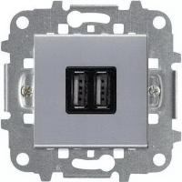 USB зарядка серебряная ABB Zenit 2CLA228500N1301|2CLA227190N1001
