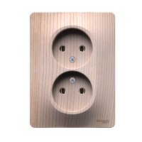 Розетка двойная Systeme Electric Glossa без заземления, 16А, в сборе, СОСНА GSL001520