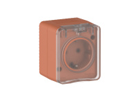 Розетка Systeme Electric AtlasDesign PROFI IP54 О/У с заземлением со шторками, 16А, ТЕРРАКОТОВЫЙ ATN547045