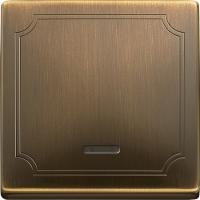 Выключатель однаклавишный с подсветкой Merten Antique - Artec античная латунь MTN3131-0000 | MTN438043 Schneider Electric