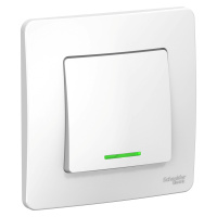 Одноклавишный переключатель скрытой установки с подсветкой 10А 250В (cх.6) Systeme Electric Blanca BLNVS010611, БЕЛЫЙ