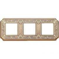 Рамка 3-пост Светлое золото - Белая патина Fede Siena FD01353OP