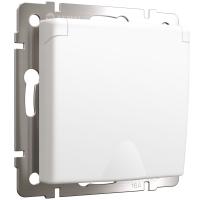 Розетка с заземлением и шторками c крышкой IP44 белый матовый Werkel Встраиваемые механизмы белые матовые W1171261