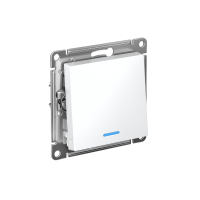 Выключатель 1-клавишный Systeme Electric AtlasDesign с подсветкой, сх.6а, 10АХ, мех., быстрозажим. клем., БЕЛЫЙ ATN000163S