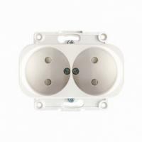 Розетка двойная б/з белая EKF EYR10-102-10