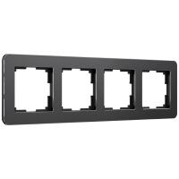 Рамка из металла на 4 поста Platinum черный алюминий Werkel Platinum черный алюминий W0042608