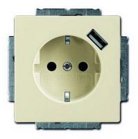 Розетка 220v с usb 1 портом бежевая ABB Dynasty 2CKA002011A6177