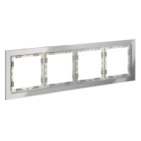 Рамка стеклянная на 4 поста Voltum S70 стекло/пластик сталь глянцевая (VLS110405)