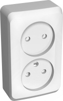 Розетка двойная без заземления со шторками 16А Systeme Electric Etude, БЕЛЫЙ PA16-006B