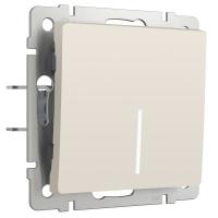 Выключатель одноклавишный проходной с подсветкой айвори матовый Werkel Встраиваемые механизмы айвори матовые W1112162