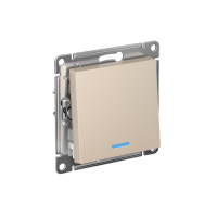 Выключатель 1-клавишный Systeme Electric AtlasDesign с подсветкой, сх.6а, 10АХ, мех., быстрозажим. клем., ПЕСОЧНЫЙ ATN001263S
