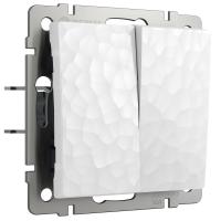 Выключатель двухклавишный белый Werkel Встраиваемые механизмы Hammer белые W1220001