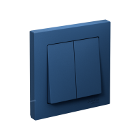 Выключатель 2-клавишный Systeme Electric AtlasDesign, сх.5, 10АХ, в сборе, быстрозажим. клем., АКВАМАРИН ATN001152S