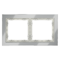 Рамка стеклянная на 2 поста Voltum S70 сталь глянцевая (VLS110205)