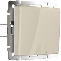 Розетка влагозащ. с зазем. с защит. крышкой и шторками слоновая кость Werkel Встраиваемые механизмы слоновая кость W1171203