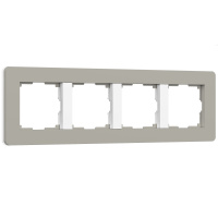 Рамка 4-постовая Werkel Split дымчатый-белый, soft-touch W0043067