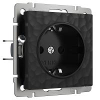 Розетка с заземлением черный Werkel Встраиваемые механизмы Hammer черные W1271008