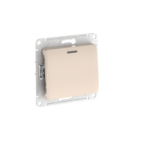 Переключатель 1-клавишный Systeme Electric Glossa с подсветкой, сх.6а, 10АХ, мех., быстрозажим. клем., БЕЖЕВЫЙ GSL000263S
