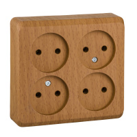 Розетка четырехместная без заземления 16А Systeme Electric Etude, бук PA16-205T