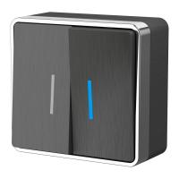 Выключатель двухклавишный с подсветкой Gallant графит рифленый Werkel Накладные механизмы Gallant графит рифленый W5020104