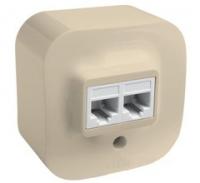 Розетка телефонная RJ11+RJ45 кат.5е UTP цвет слоновая кость 782251 Legrand Quteo