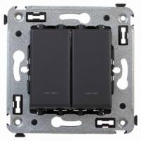 Выключатель 2-клав. черный матовый DKC Avanti 4412104