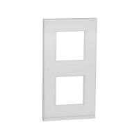 Рамка 2-постовая вертикальная Unica PURE Schneider Electric, белое стекло NU6004V85