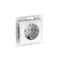 Розетка Systeme Electric Glossa с заземлением со шторками, 16А, механизм, быстрозажим. клем., БЕЛЫЙ GSL000145S