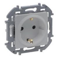 Розетка с заземлением со шторками алюминий Inspiria 673732