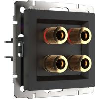 Акустическая розетка черный матовый Werkel Встраиваемые механизмы черные W1185008