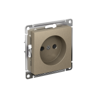 Розетка Systeme Electric AtlasDesign без заземления со шторками, 16А, мех., быстрозажим. клем., ШАМПАНЬ ATN000549S